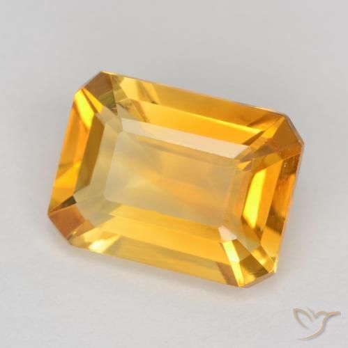 1.45 ct Golden Citrine Stone, Natural Citrine in Octagon Facet Shape for Sale
