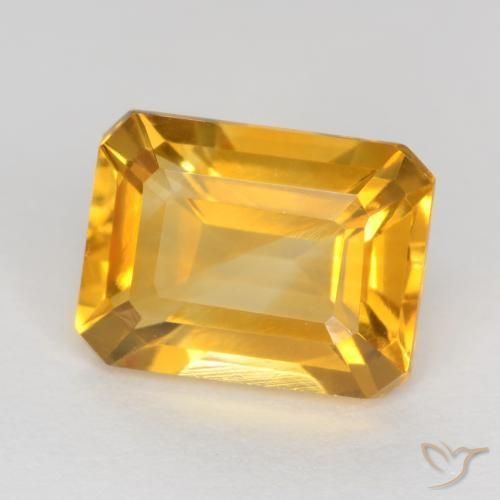 1.57 ct Golden Citrine Stone, Natural Citrine in Octagon Facet Shape for Sale