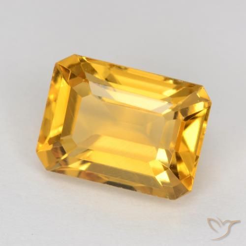 1.67 ct Golden Citrine Stone, Natural Citrine in Octagon Facet Shape for Sale