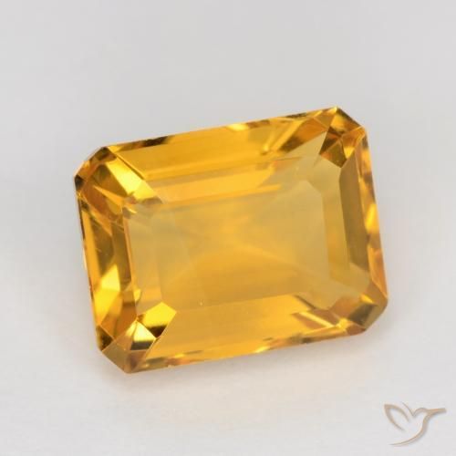 1.65 ct Golden Citrine Stone, Natural Citrine in Octagon Facet Shape for Sale