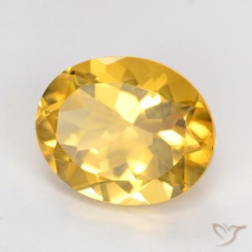 3.42 ct Golden Citrine Stone, Natural Citrine in Oval Facet Shape for Sale