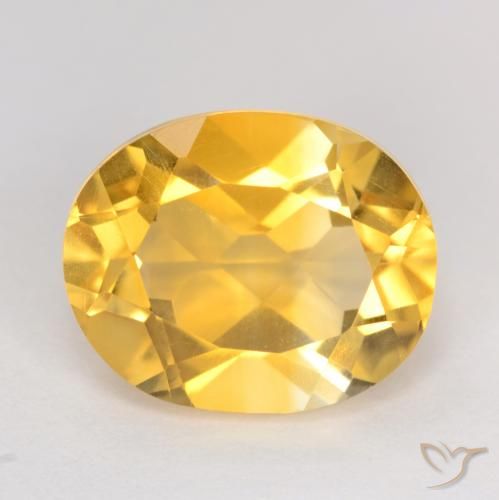 3.49ct Natural Medium Gold Citrine, Oval, VVS-VS