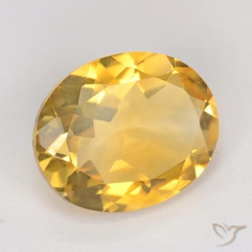 2.94 ct Golden Citrine Stone, Natural Citrine in Oval Facet Shape for Sale