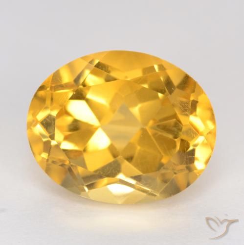3.93ct Natural Medium Gold Citrine, Oval, VVS-VS
