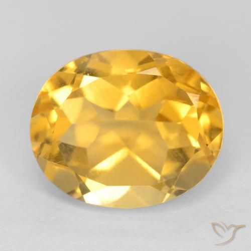 3.85 ct Golden Citrine Gemstone, Citrine Gem in Oval Facet Shape for Sale.