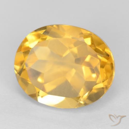 3.85 ct Golden Citrine Stone, Natural Citrine in Oval Facet Shape for Sale