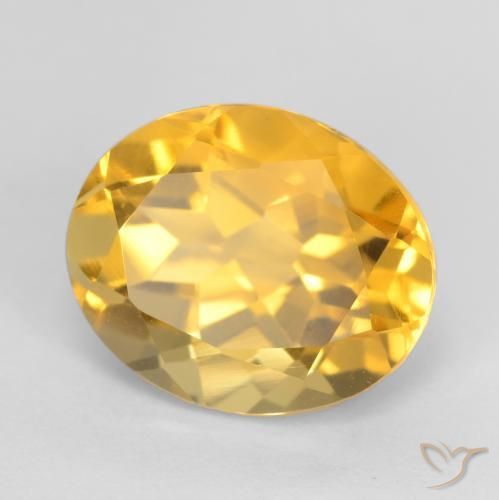 3.40 ct Golden Citrine Stone, Natural Citrine in Oval Facet Shape for Sale