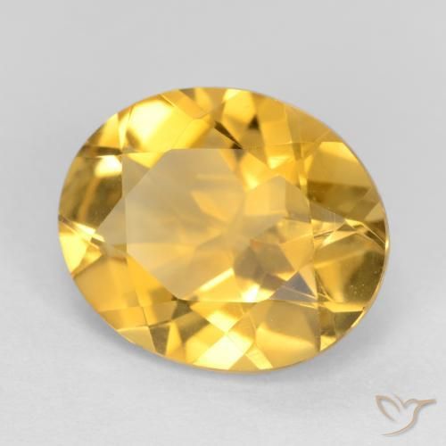 3.06 ct Golden Citrine Stone, Natural Citrine in Oval Facet Shape for Sale