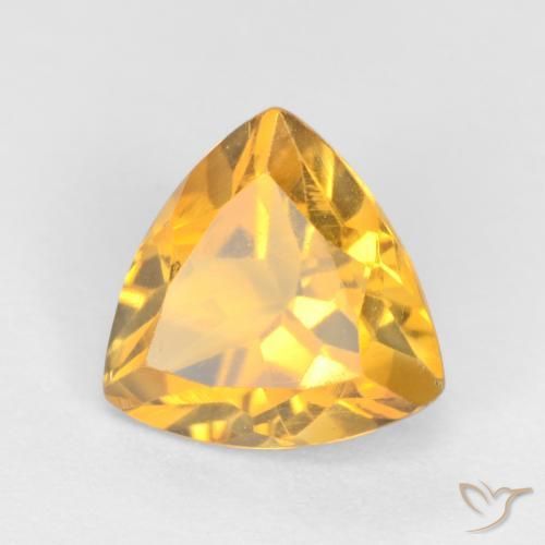 0.95 ct Golden Citrine Stone, Natural Citrine in Trillion Facet Shape for Sale