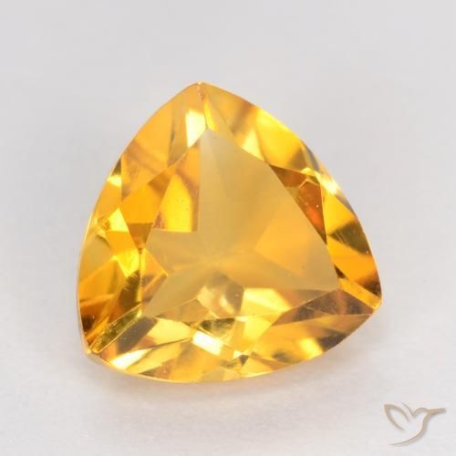 1.02 ct Golden Citrine Stone, Natural Citrine in Trillion Facet Shape for Sale