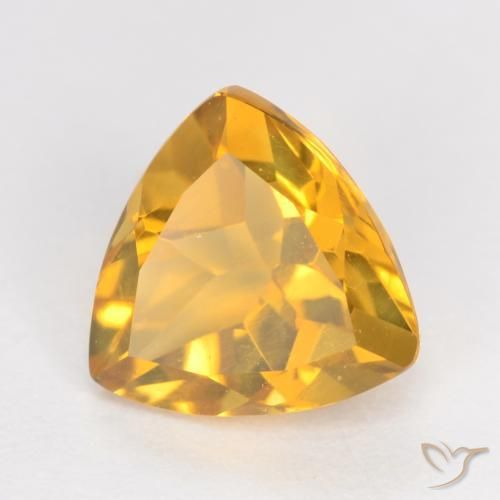 1.13 ct Golden Citrine Stone, Natural Citrine in Trillion Facet Shape for Sale