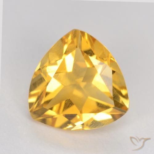 1.10ct Natural Medium Golden Citrine, Trillion, VS