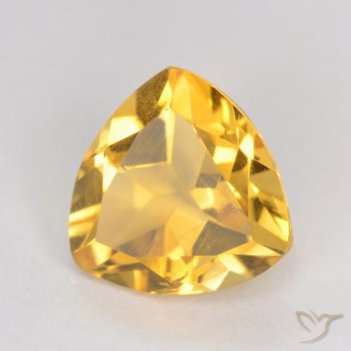 1.10 ct Golden Citrine Stone, Natural Citrine in Trillion Facet Shape for Sale