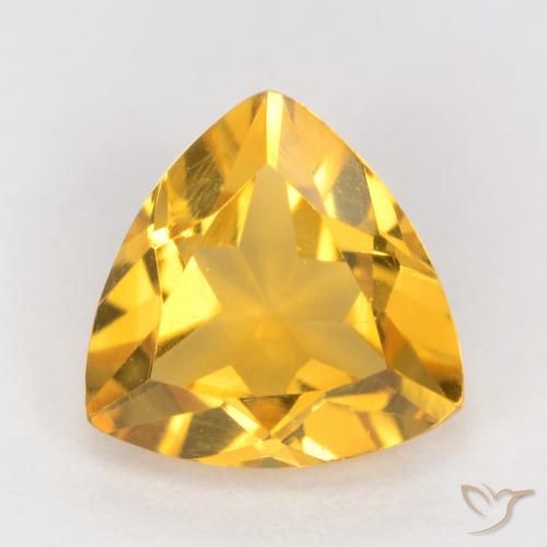 1.06ct Natural Medium Golden Citrine, Trillion, VS