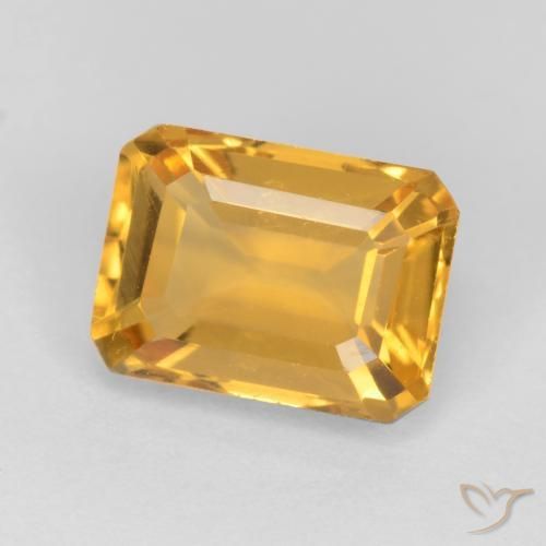 1.58 ct Golden Citrine Stone, Natural Citrine in Octagon Facet Shape for Sale