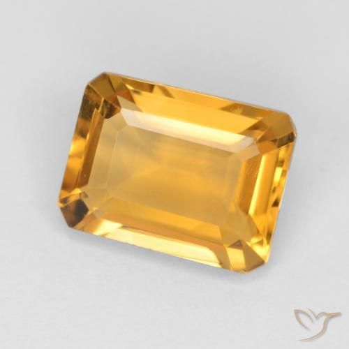 1.43 ct Golden Citrine Stone, Natural Citrine in Octagon Facet Shape for Sale