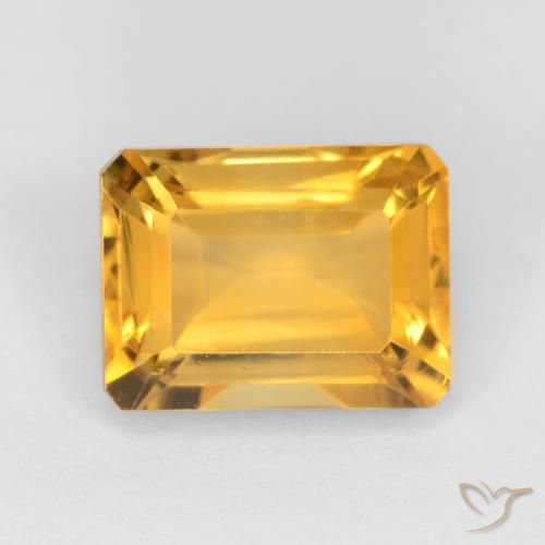 1.72ct Natural Dark Golden Citrine, Emerald Cut, VVS-VS