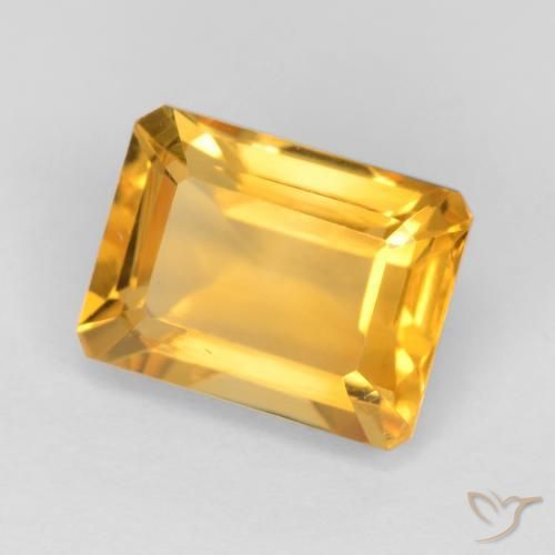 1.72 ct Golden Citrine Stone, Natural Citrine in Octagon Facet Shape for Sale