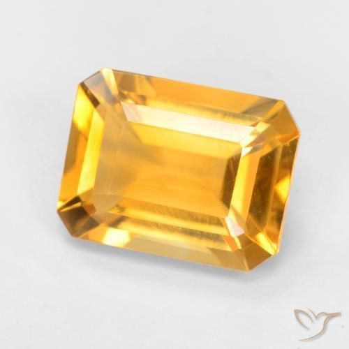 1.58 ct Golden Citrine Stone, Natural Citrine in Octagon Facet Shape for Sale