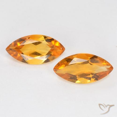 Gold Citrine Gem - 0.5ct Marquise Facet (ID: 552041)