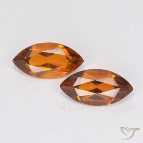 Naranja terroso Citrina Gema - 0.5ct Forma marquesa (ID: 552046)
