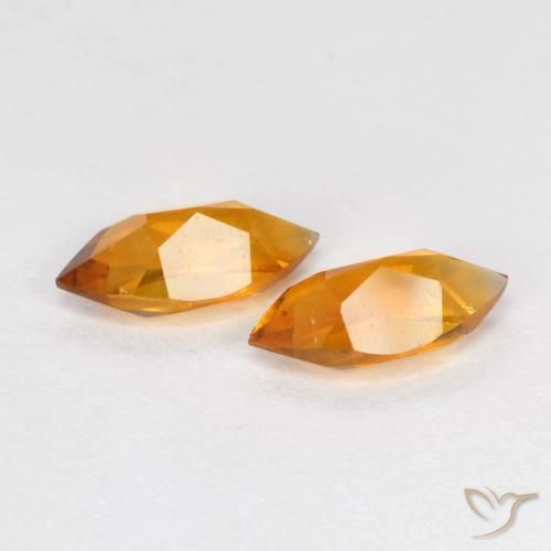 Citrine Gemstones in 7.9 x 4.1 mm Size for Sale, Citrine Stones in Medium Orange Color