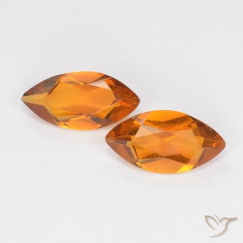 0.92 ct Orange Citrine, 8 x 4 mm Marquise Cut From Brazil, Photo A