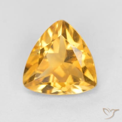 0.90ct Natural Deep Golden Orange Citrine, Trillion, VS