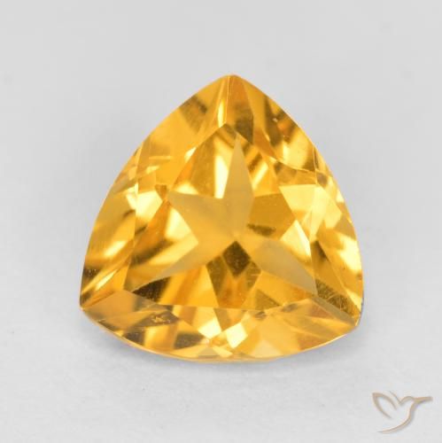 1.12ct Natural Medium Golden Citrine, Trillion, VS