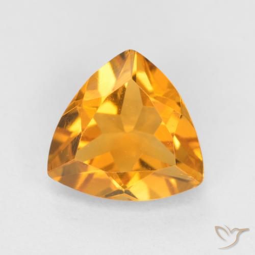 0.88ct Natural Dark Orange-Gold Citrine, Trillion, VS
