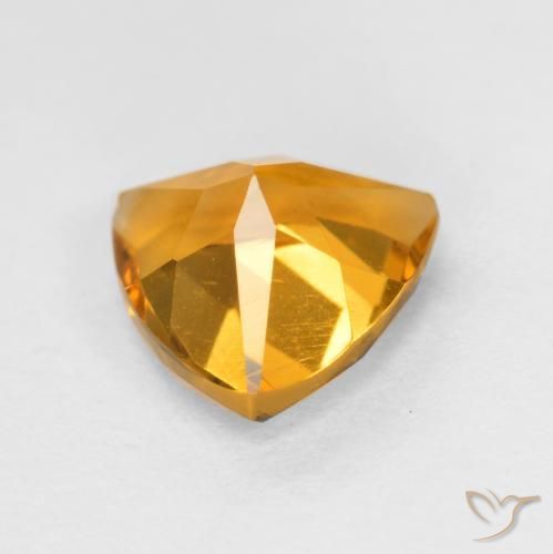 Citrine Gemstone in 6.8 x 6.7 mm Size for Sale, Citrine Stone in Dark Orange-Gold Color