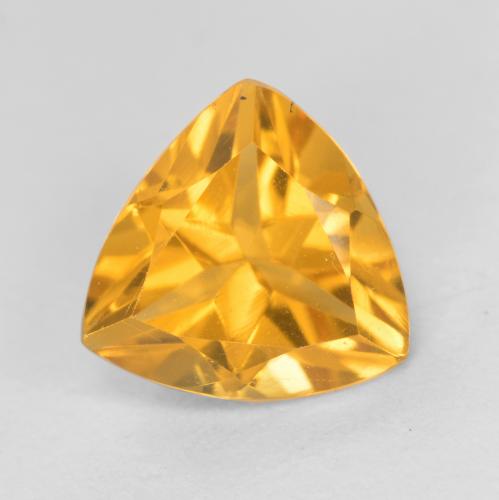 Naranja dorado intenso Citrina Gema - 1.1ct Forma trillón (ID: 552221)