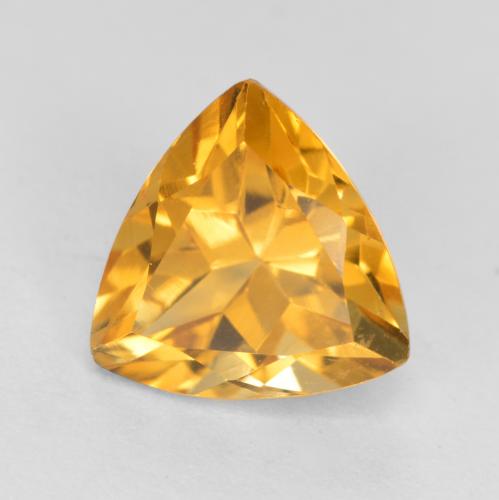 Deep Golden Orange Citrine Gem - 1.1ct Trillion Facet (ID: 552223)