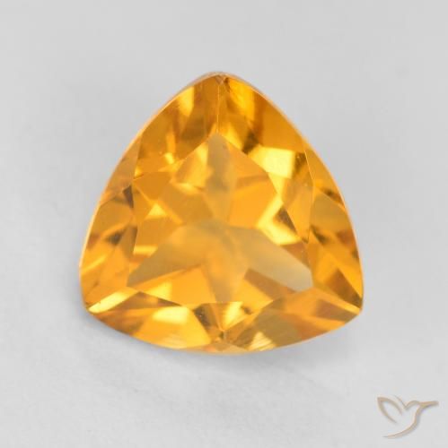 1.14ct Natural Deep Orange-Gold Citrine, Trillion, VS