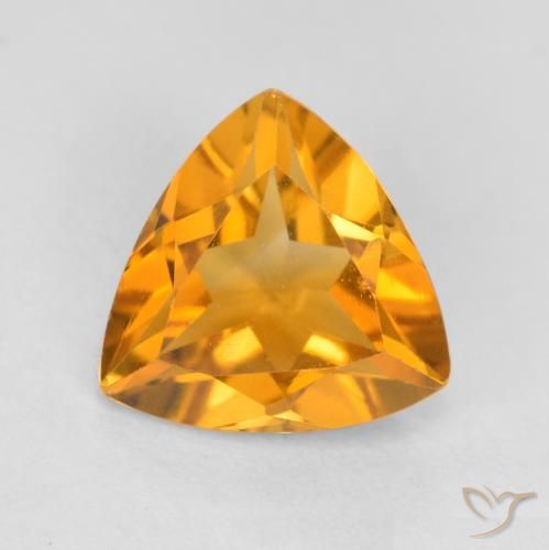 0.93ct Natural Deep Orange-Gold Citrine, Trillion, VS