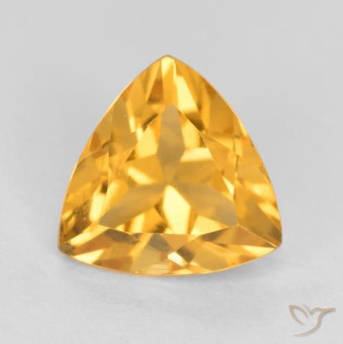 1.03ct Natural Deep Golden Orange Citrine, Trillion, VS