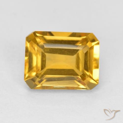 1.62ct Natural Golden Citrine, Emerald Cut, VVS-VS