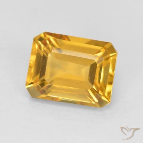 1.62 ct Golden Citrine Stone, Natural Citrine in Octagon Facet Shape for Sale