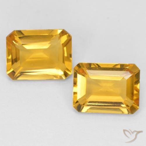 2.82 ct Yellow Citrine, 8.1 x 6.2 mm Octagon Cut From Brazil, Photo A