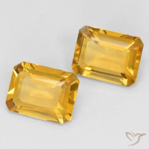2.82 ctw Golden Citrine Stones, Natural Citrine in Octagon Facet Shape for Sale