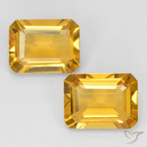 2.78 ct Yellow Citrine, 8.1 x 6.1 mm Octagon Cut From Brazil, Photo A
