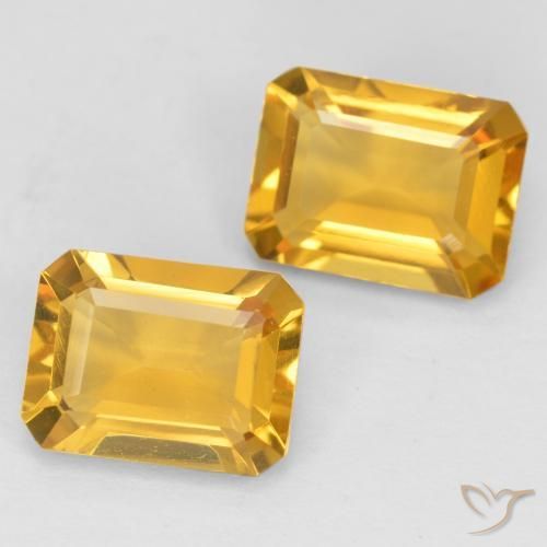 2.78 ctw Golden Citrine Stones, Natural Citrine in Octagon Facet Shape for Sale