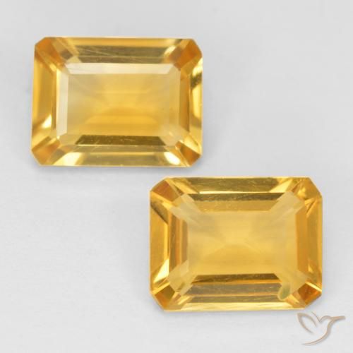 2.55 ct Yellow Citrine, 8 x 6.1 mm Octagon Cut From Brazil, Photo A
