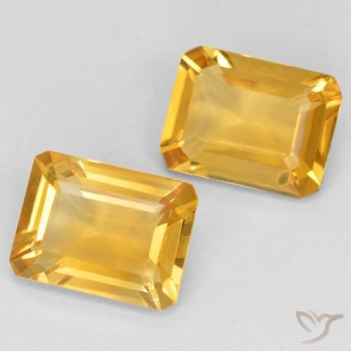 2.55 ctw Golden Citrine Stones, Natural Citrine in Octagon Facet Shape for Sale