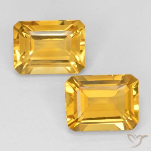3.09 ct Yellow Citrine, 8.2 x 6.2 mm Octagon Cut From Brazil, Photo A