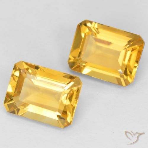 3.09 ctw Golden Citrine Stones, Natural Citrine in Octagon Facet Shape for Sale