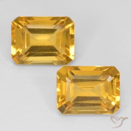 3.02 ct Yellow Citrine, 7.9 x 6.1 mm Octagon Cut From Brazil, Photo A