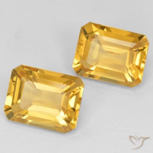 3.02 ctw Golden Citrine Stones, Natural Citrine in Octagon Facet Shape for Sale