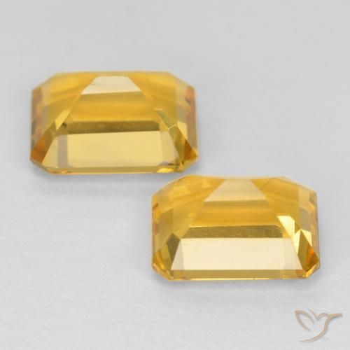 Citrine Gemstones in 8 x 6 mm (calibrated) Size for Sale, Citrine Stones in Medium Golden Color