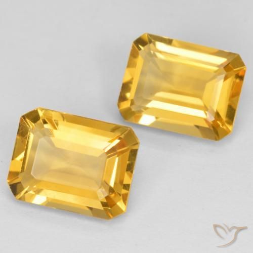 2.83 ctw Golden Citrine Stones, Natural Citrine in Octagon Facet Shape for Sale